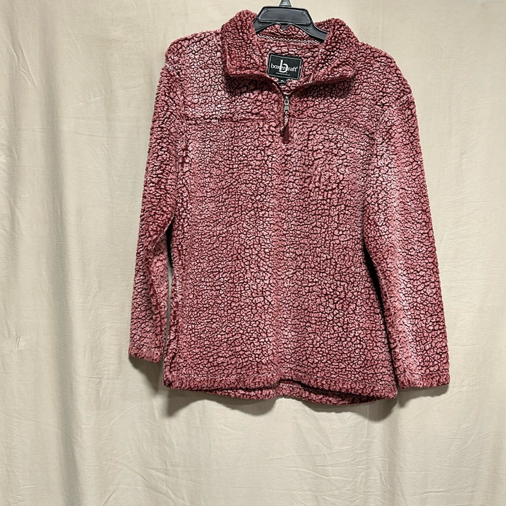 Boxercraft dusty red teddy bear sherpa pullover jacket XL warm winter / Box 8-42